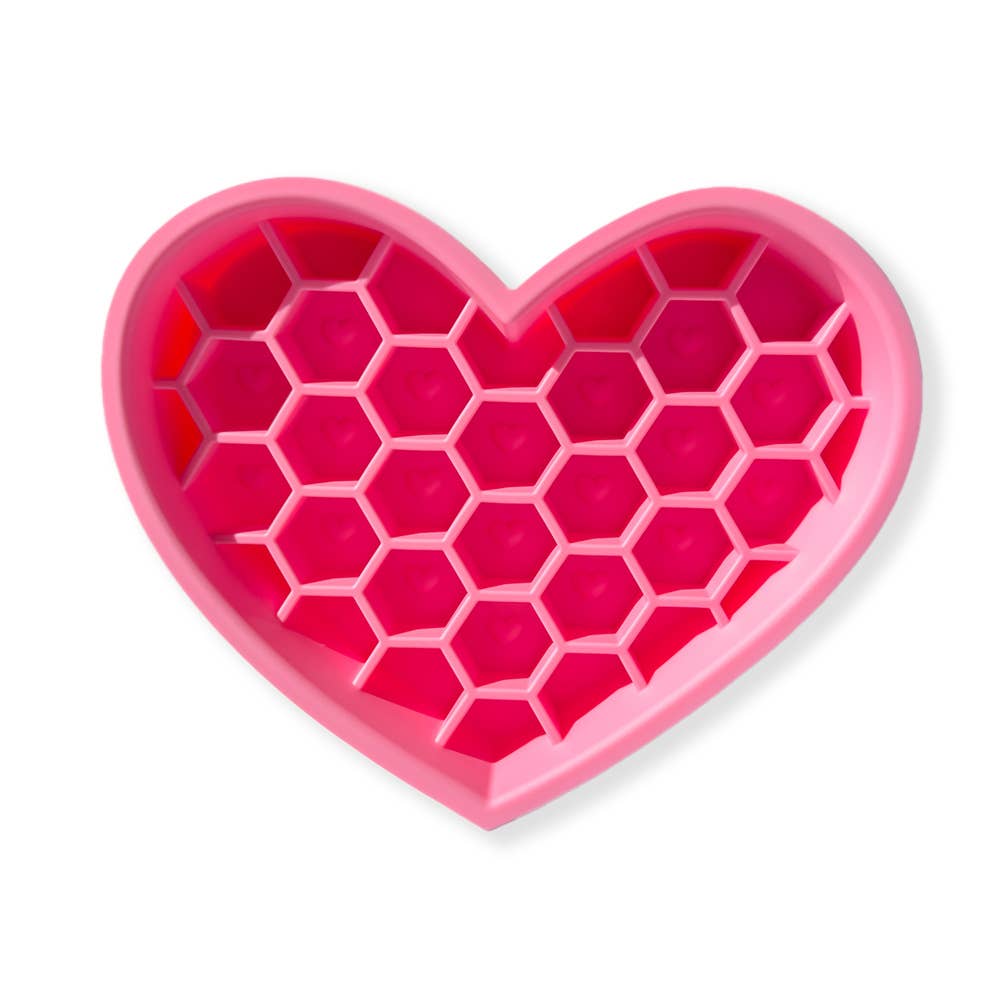 Heart Slow Feeder with Lick Mat : Sky Blue