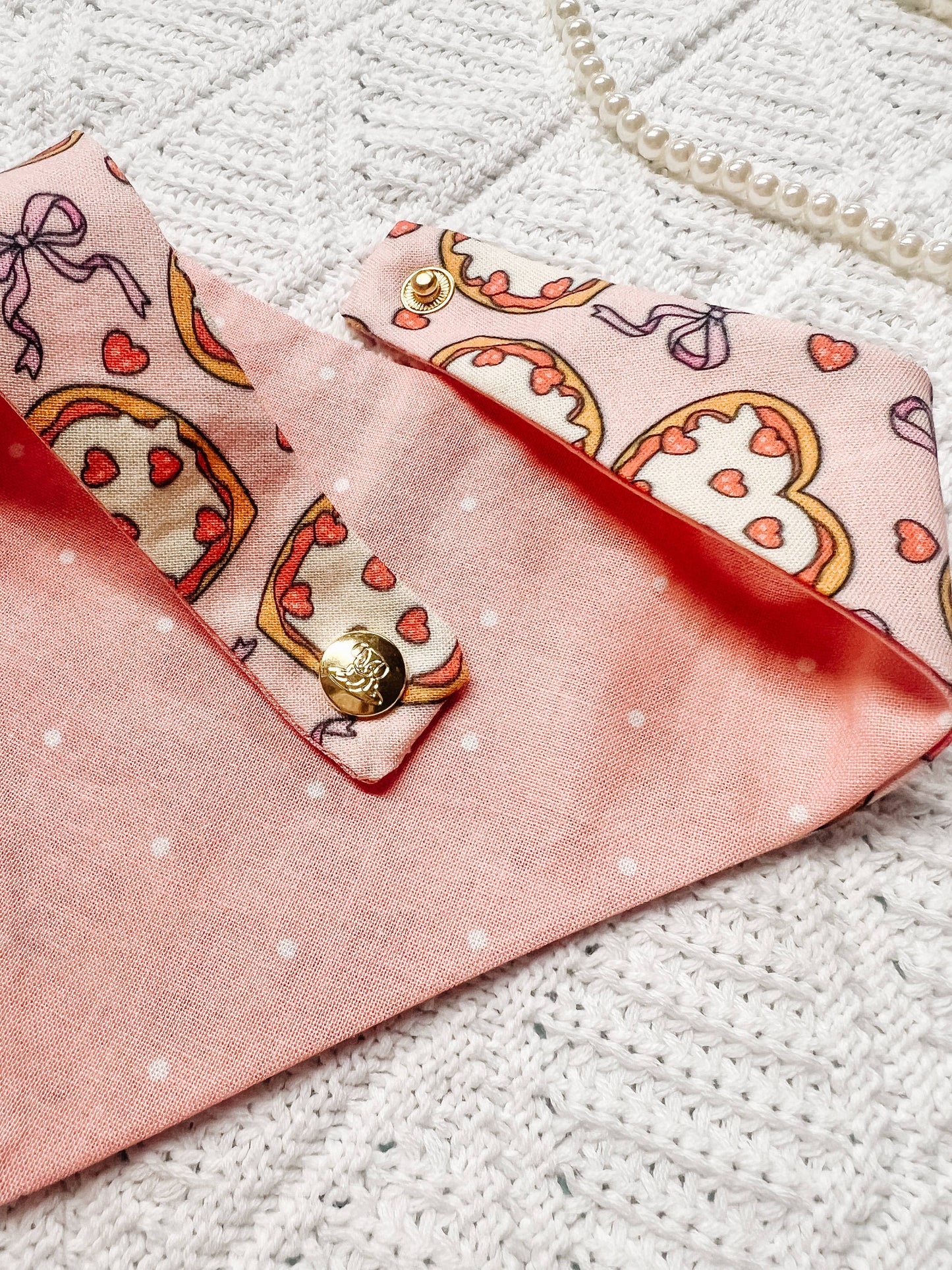 Pizza Love Reversible Dog Bandana – Snap-On Curved Neck Pet Collar