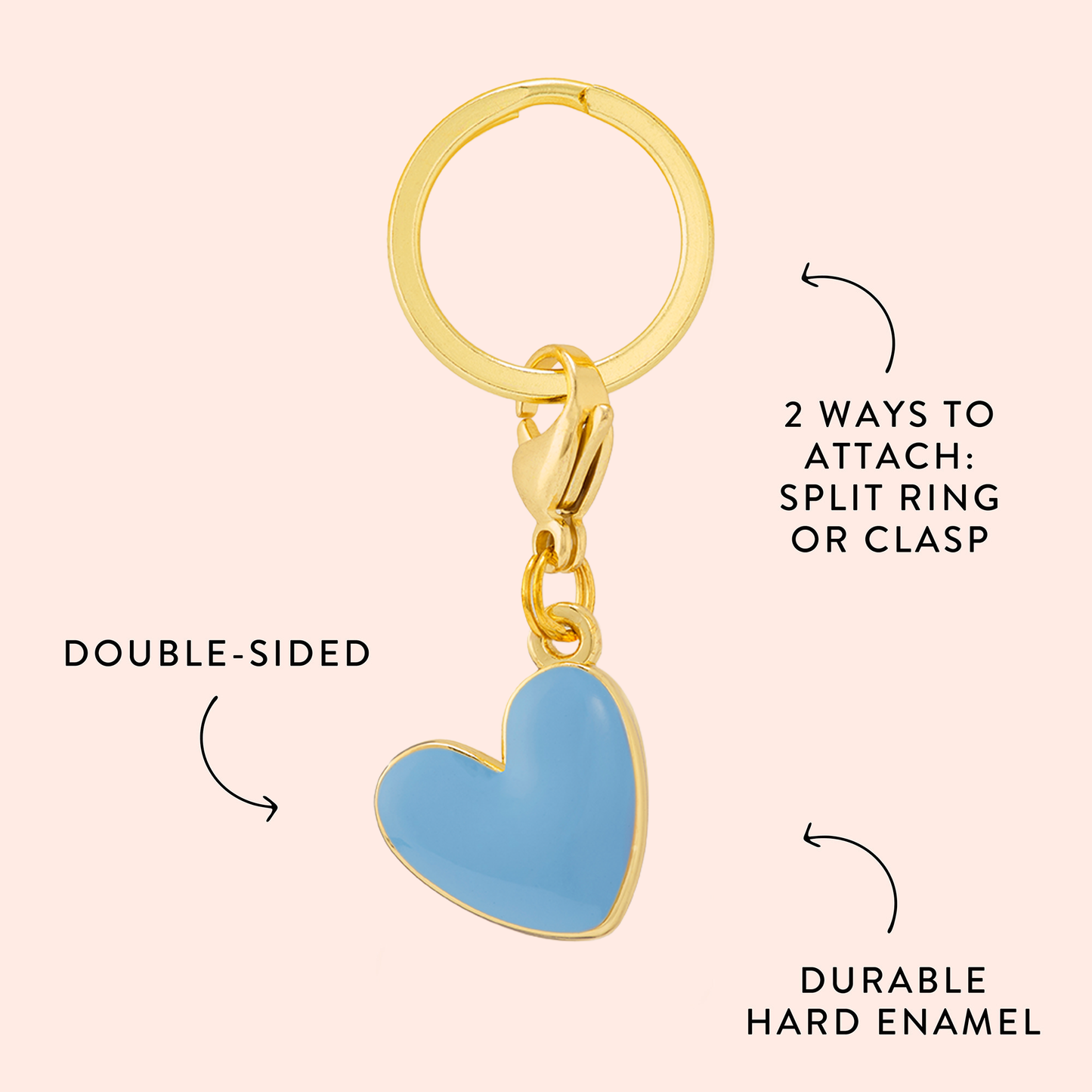Blue Heart Collar Charm