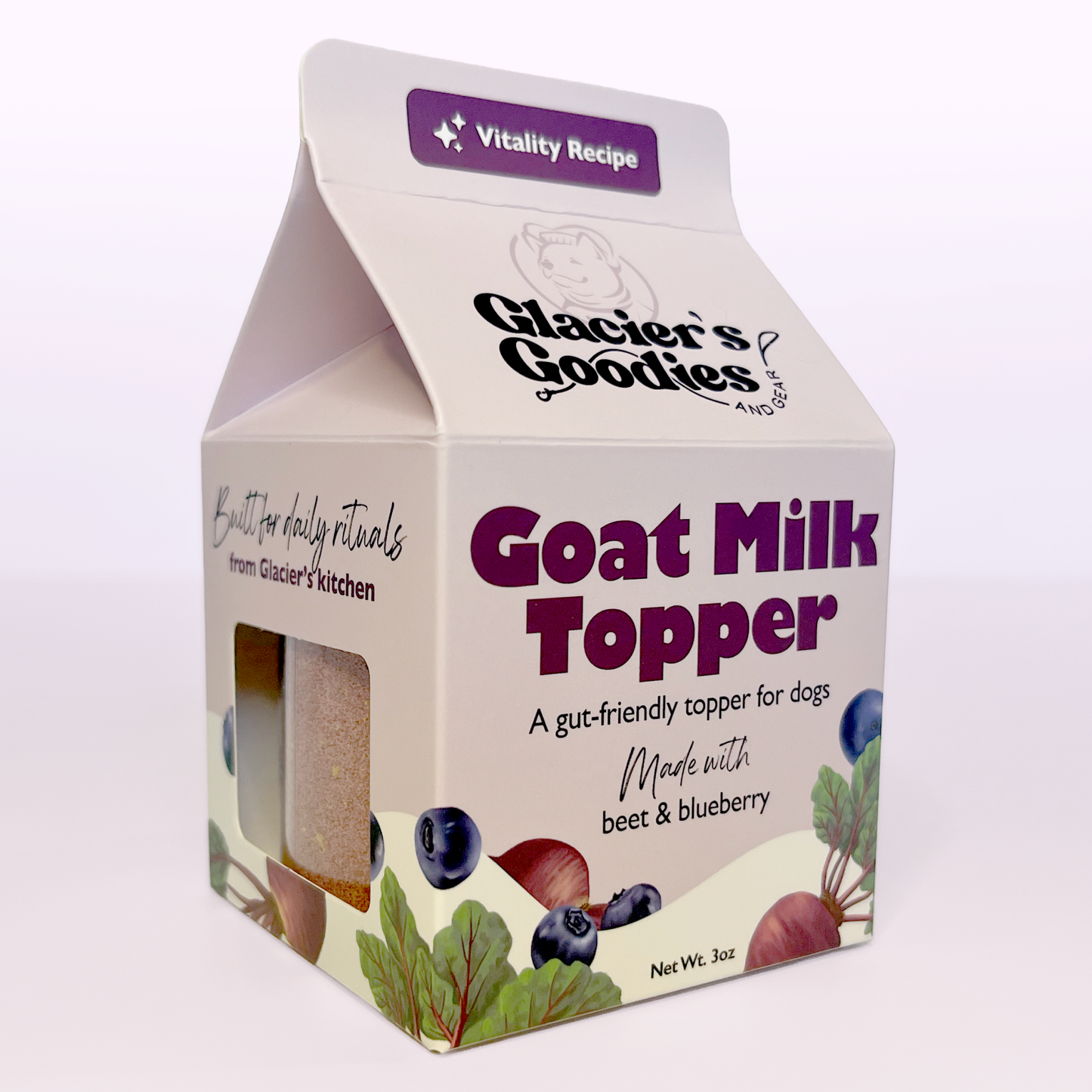Goat Milk Dog Topper – Beet & Blueberry | Gut-Friendly