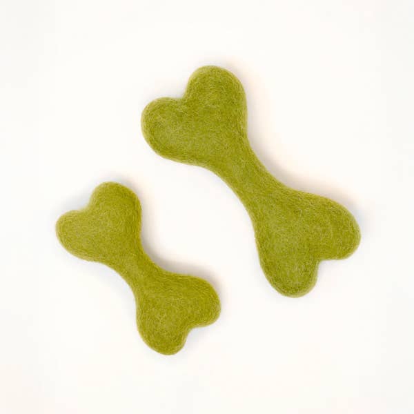 MB WOOLBONE Wool Dog Toy: Moss / L