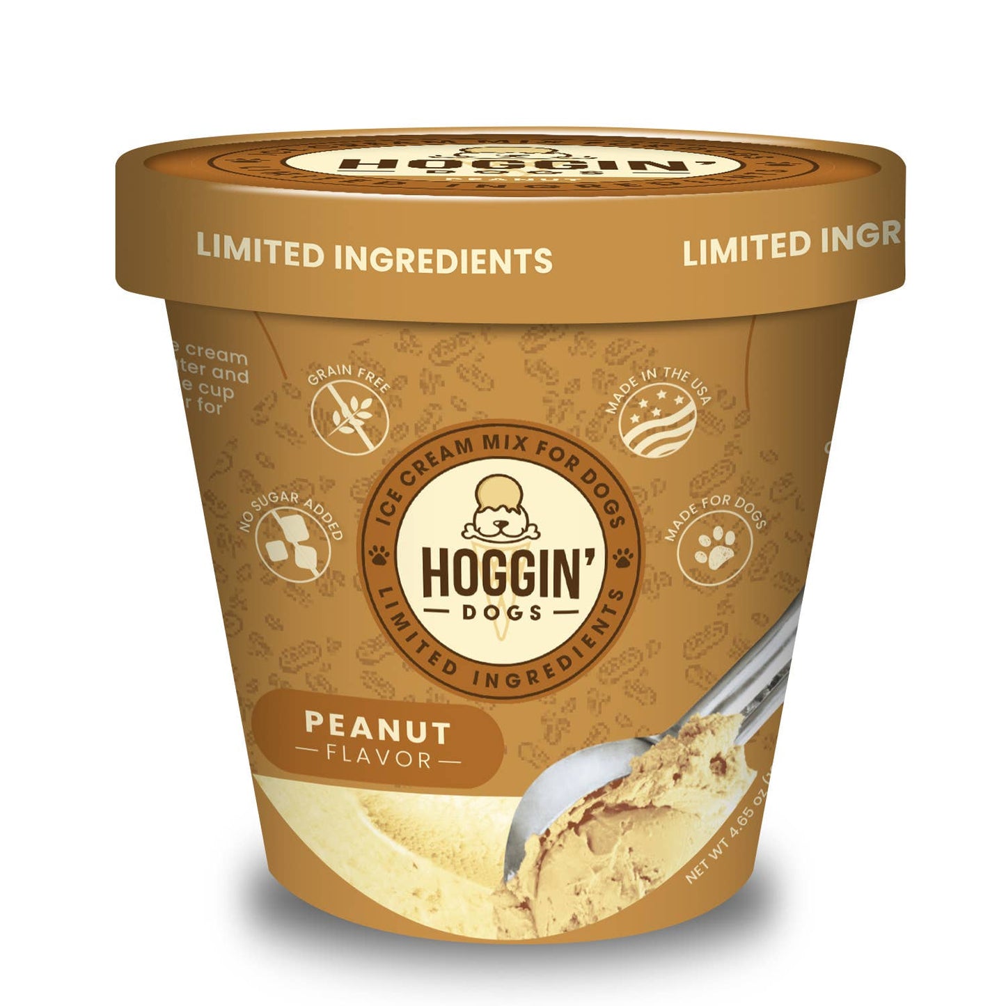Hoggin' Dogs No Sugar Added Ice Cream Mix for Dogs: Peanut