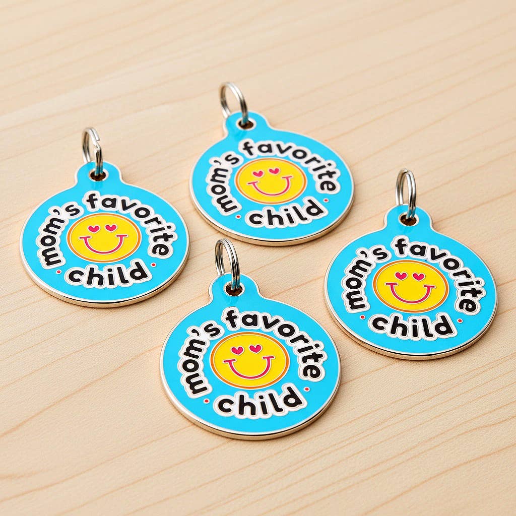 Dog ID Tag with Personalized QR Code - Mom's Favorite Child
