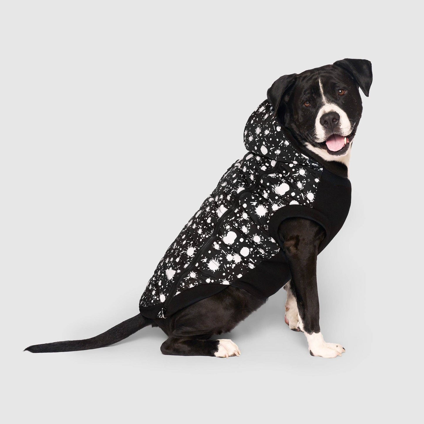 Prism Puffer- Dog Coat: Pink Houndstooth / 24