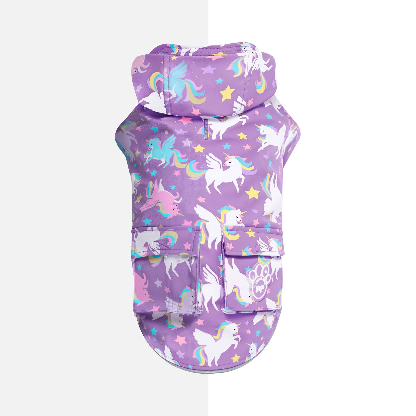 Torrential Tracker Dog Raincoat (Wet Reveal Unicorns): Wet Reveal Unicorns