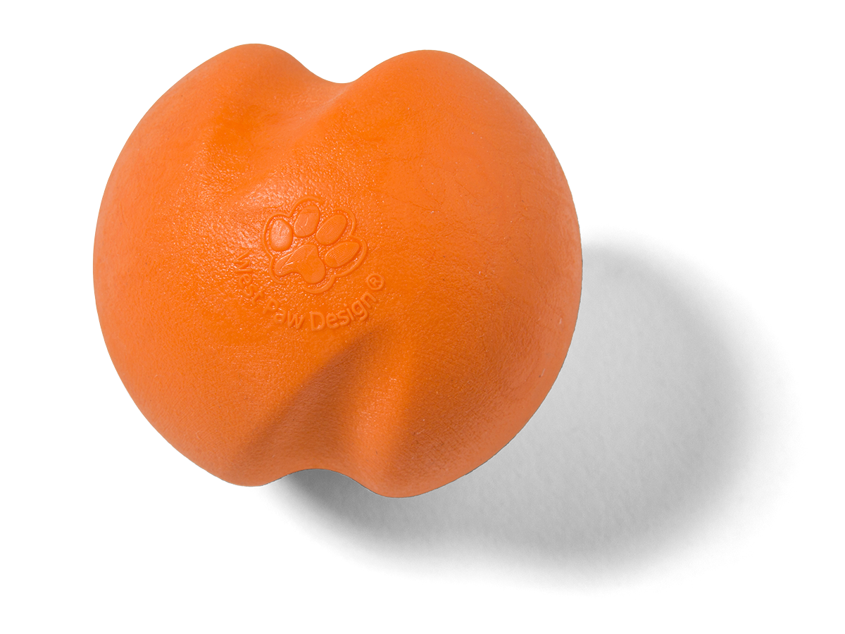 Jive® Dog Toy Ball for Chew, and Fetch: Tangerine