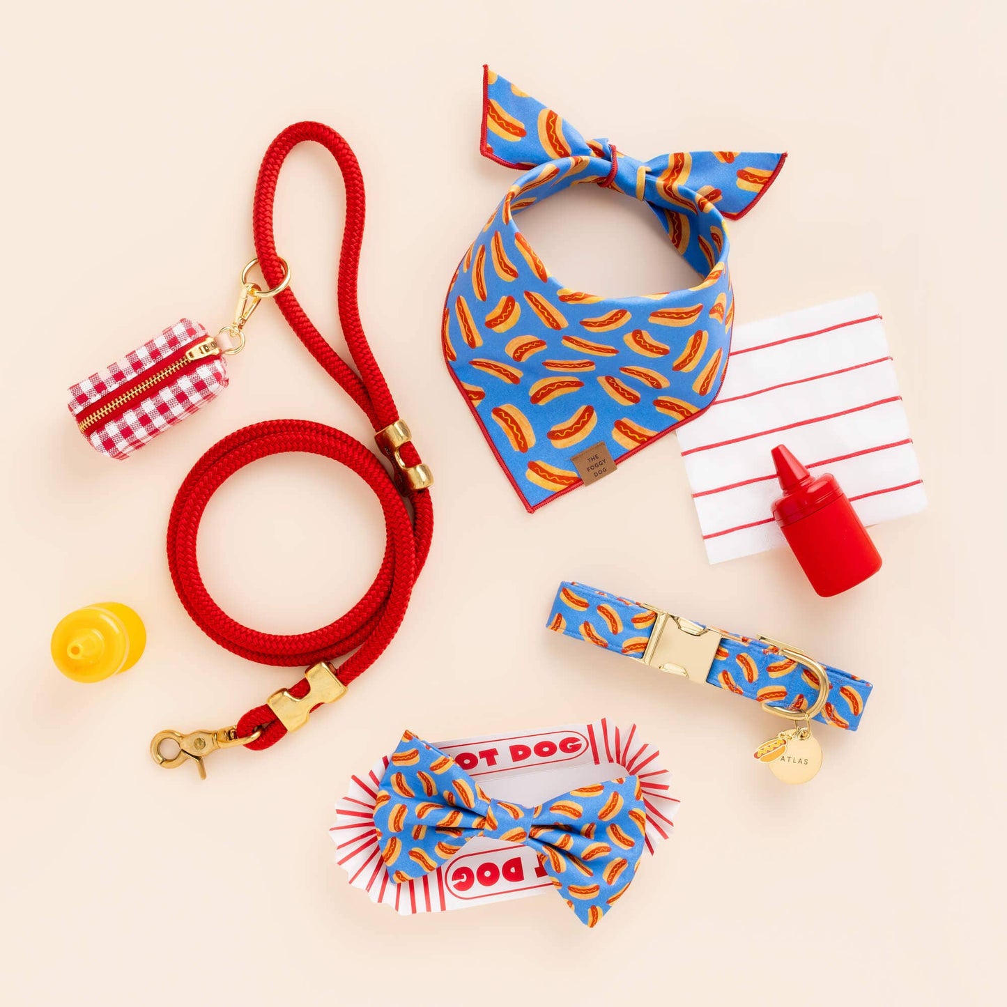Hot Dog Collar Charm
