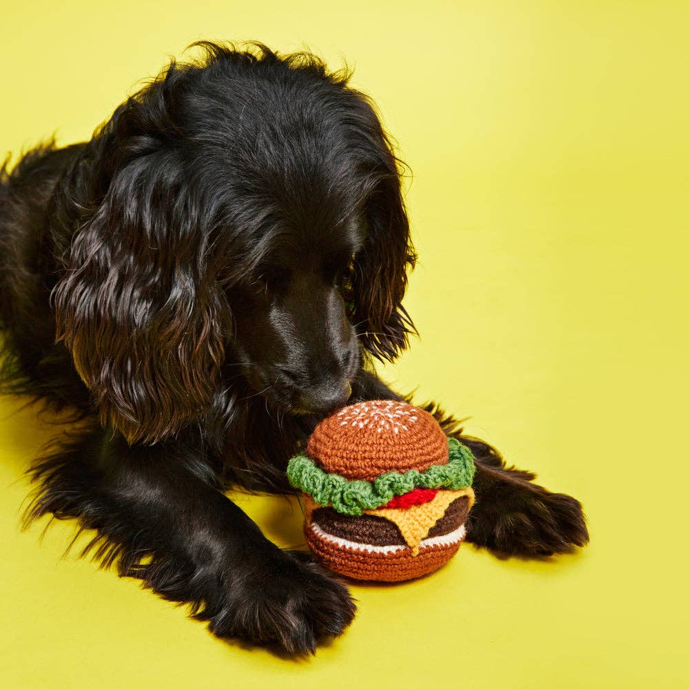 Hand Knit Hamburger Toy