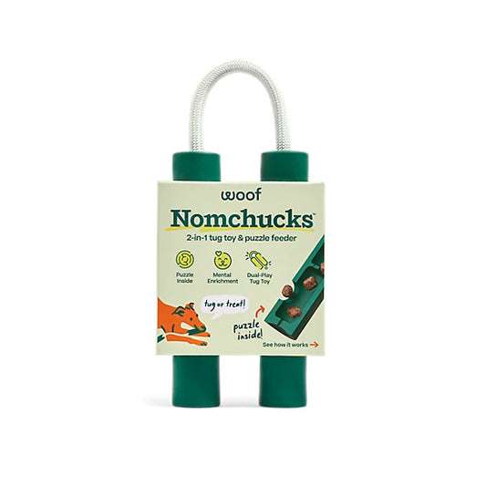 Woof Nomchucks Dog Game Puzzle Enrichment Treat & Tug Toy