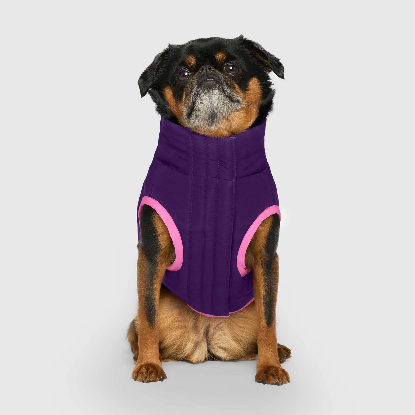 Reversible Puffer Vest- Dog Coat: Pink/Purple