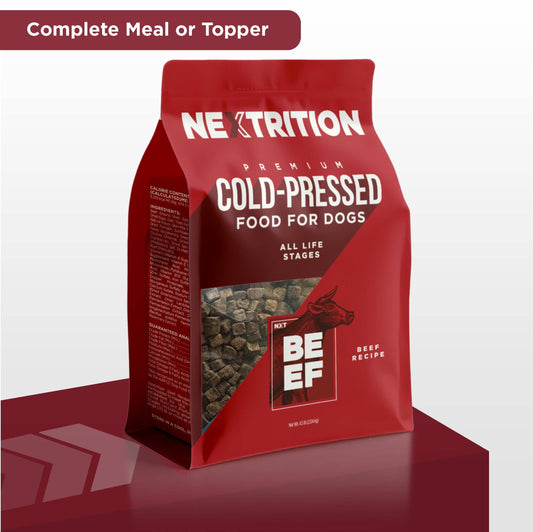 All-Natural Cold-Pressed Beef Dog Food: 2 lb