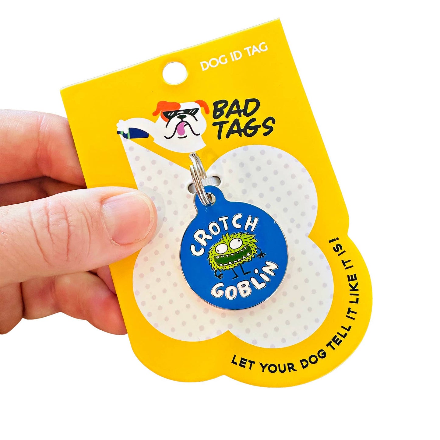 Dog ID Tag with Personalized QR Code - Crotch Goblin