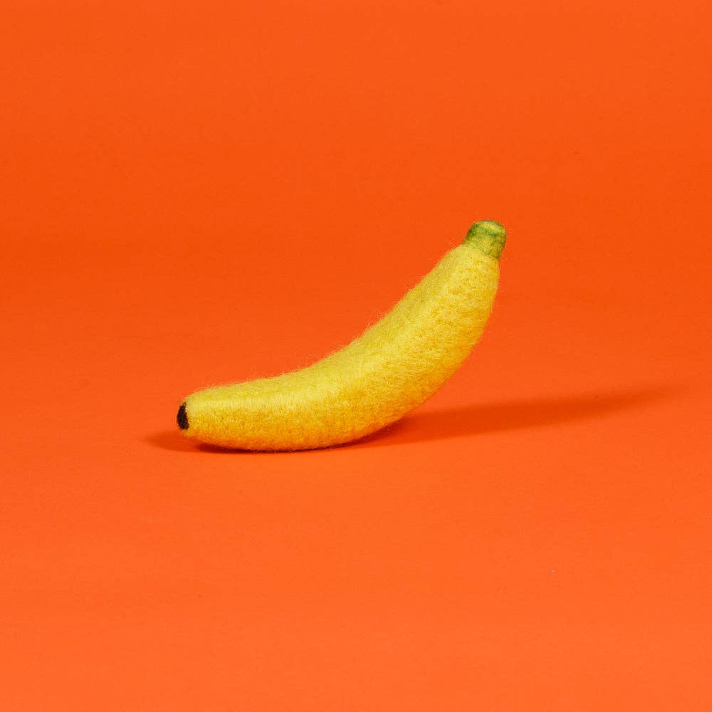 Boiled Wool Banana Dog Toy
