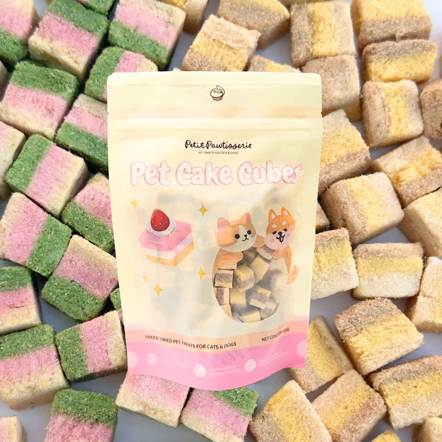 Freeze Dried Duck Cake Cube Treats for Cats & Dogs 50g