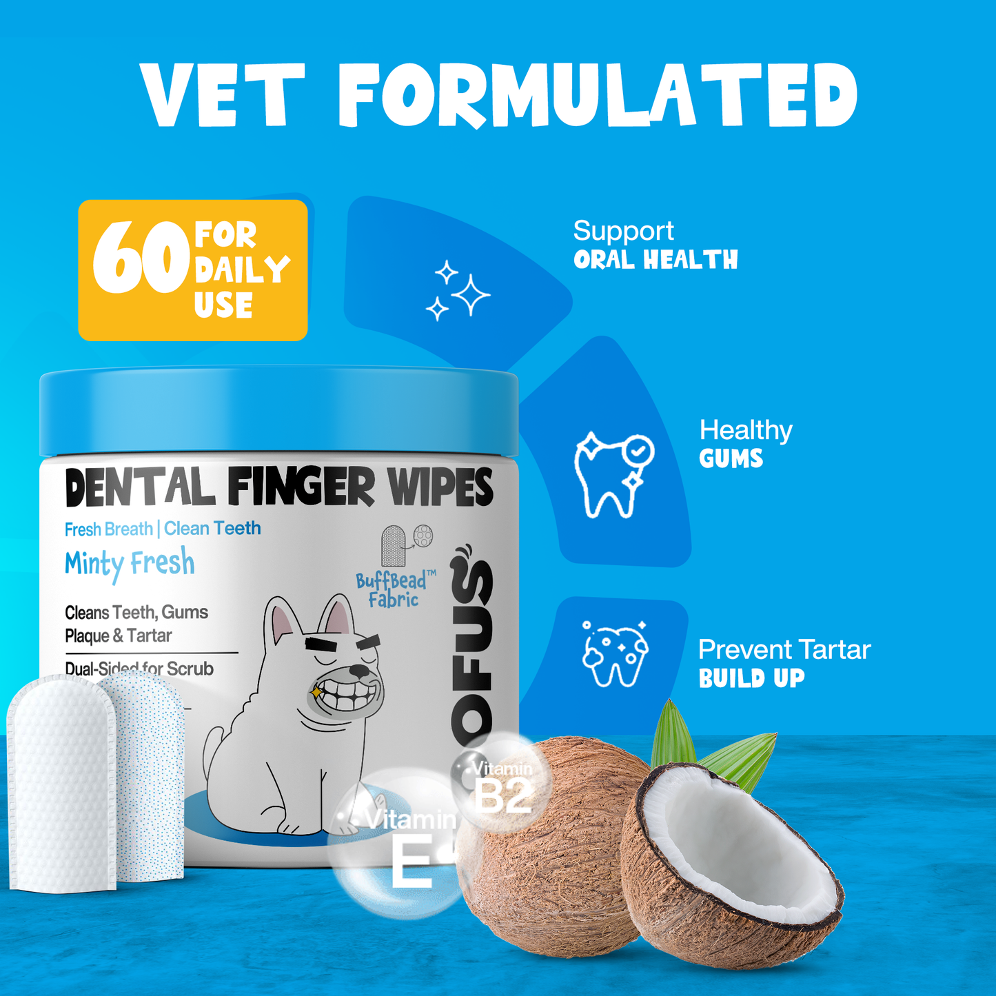 Roofus Dental Wipes | Mint