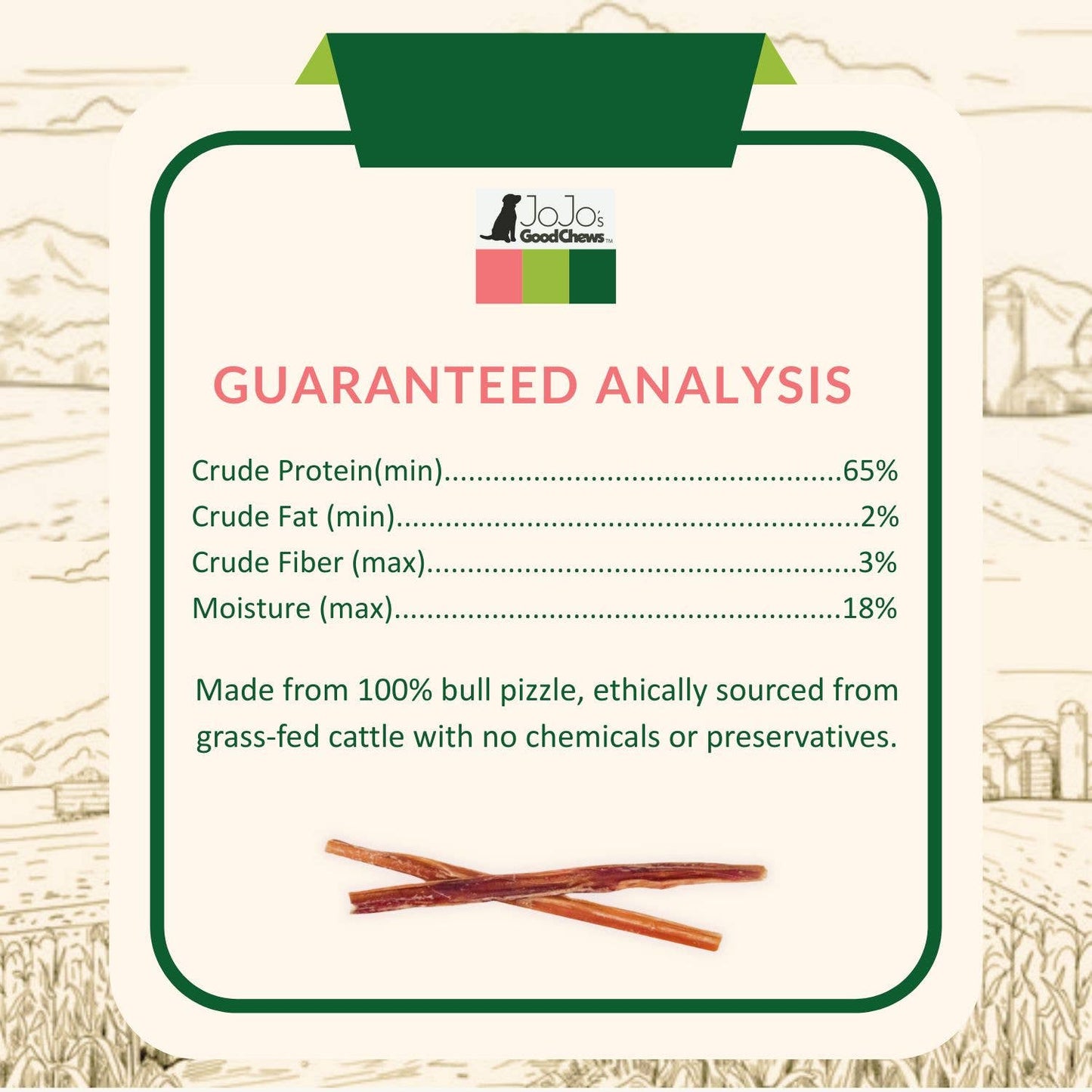 Natural Beef Bully Stick Dog Treats - 6" Thin