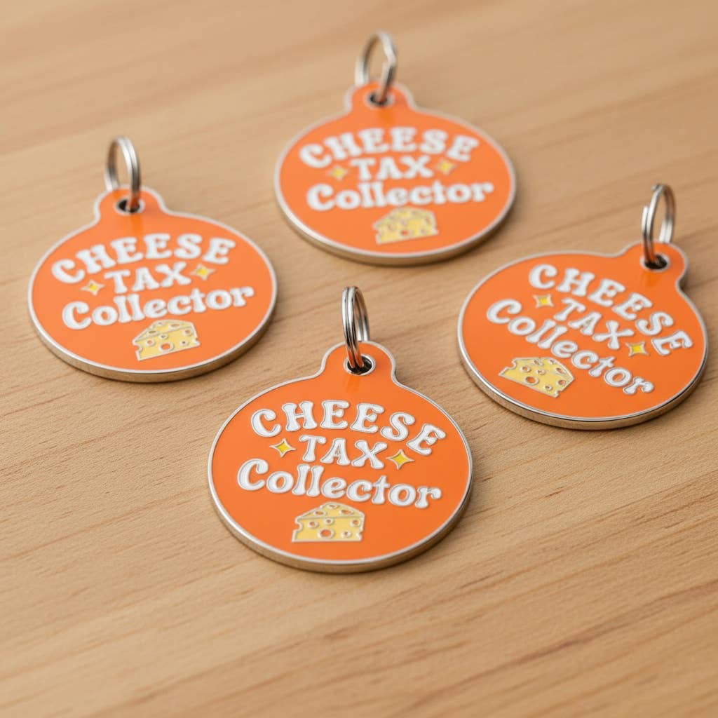 Dog Tag w/ Personalized QR Code - Cheese Tax Collector