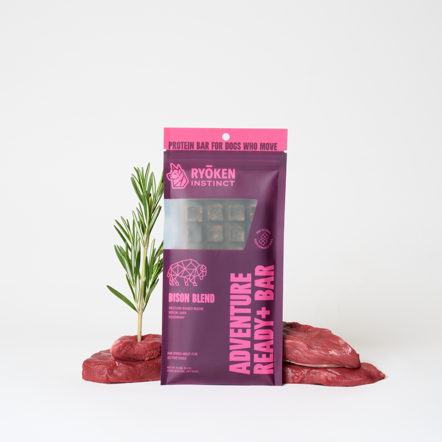 Bison Treat & Snack Bar for Active Dogs - Energy & Recovery