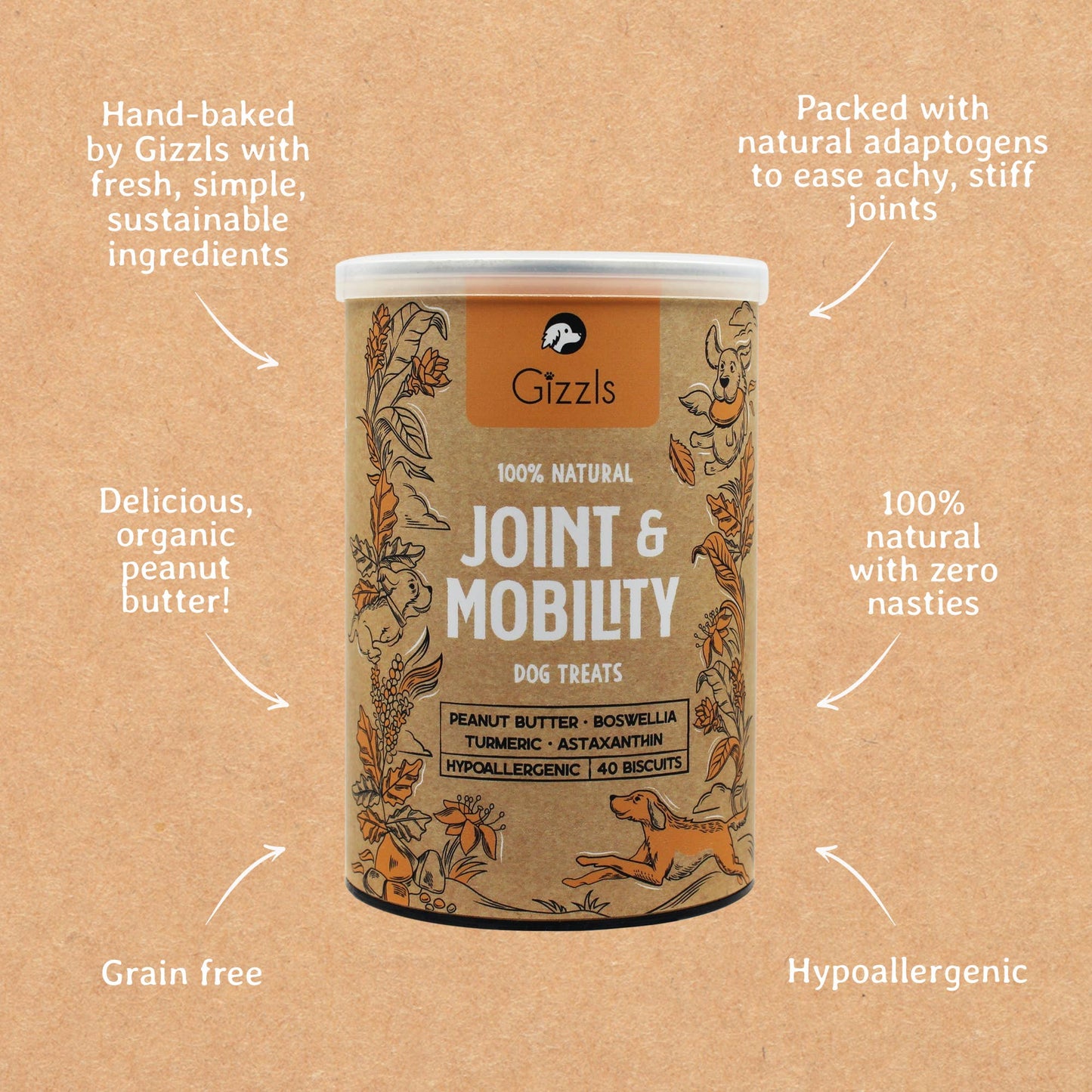 100% Natural Dog Treats for Joint & Mobility