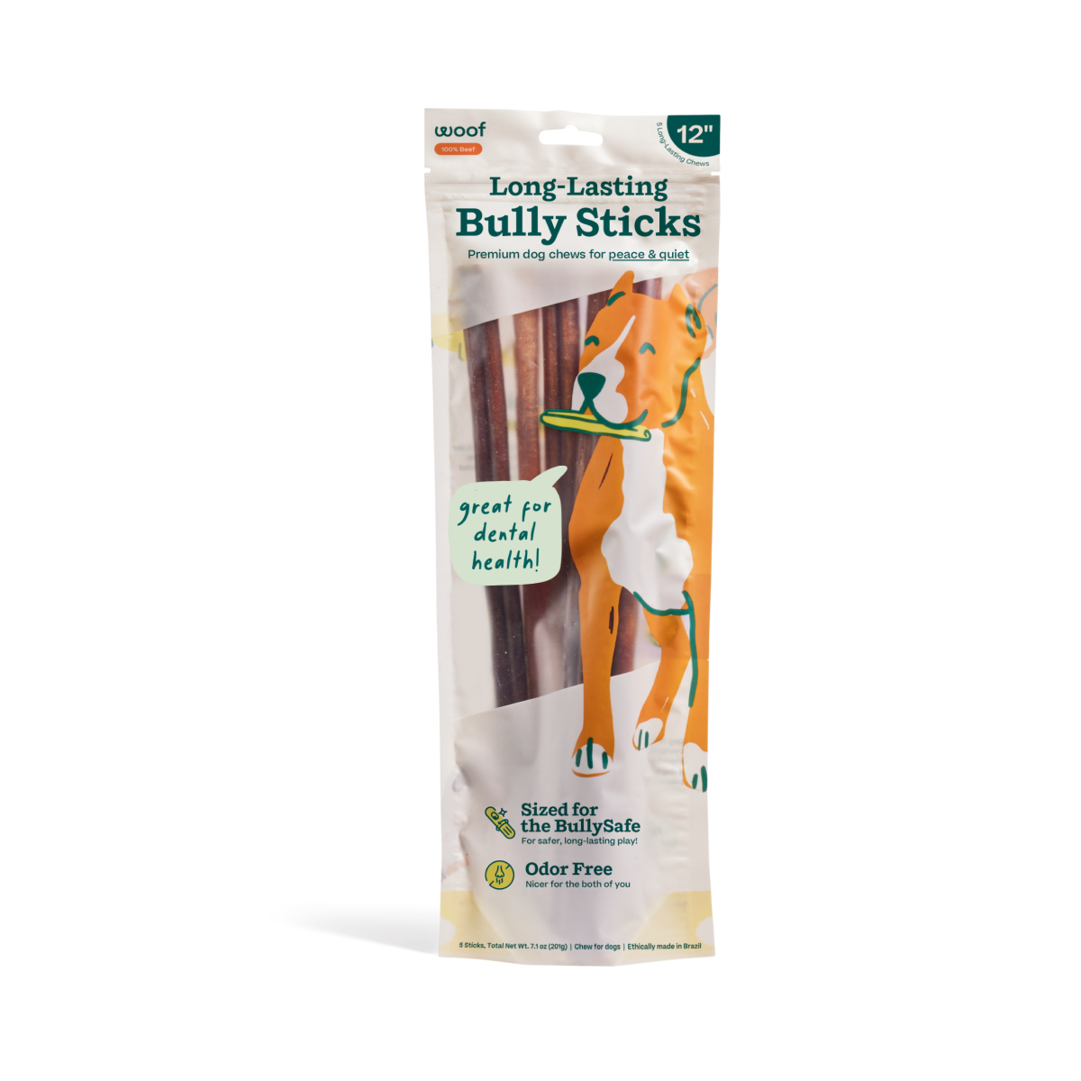 BullySafe Chews - BullySticks: Beef / 6-inch 5 pack