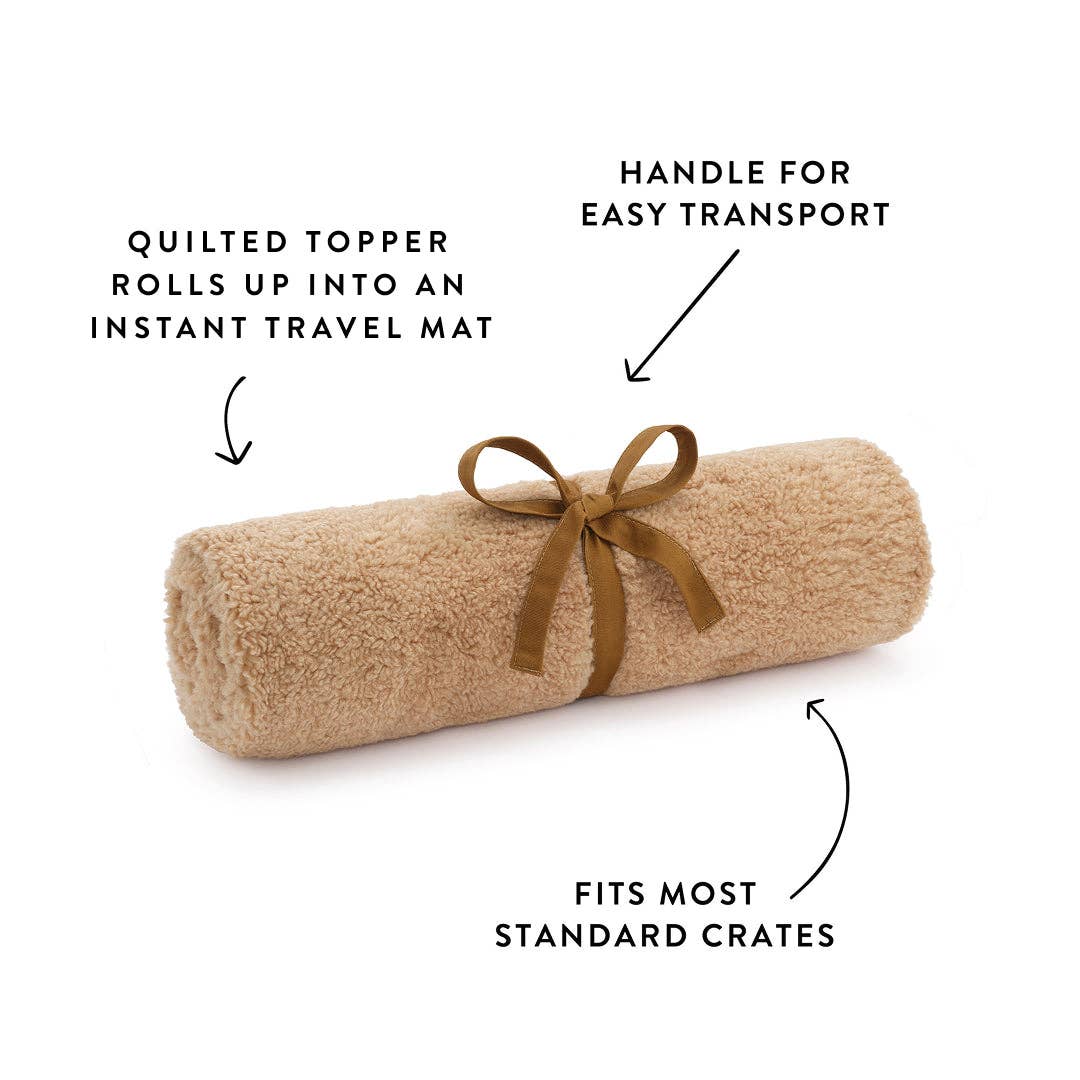 Latte Recycled Sherpa Dog Travel Mat