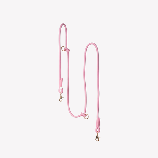 'Pink' - Hands Free Dog Braided Rope Leash
