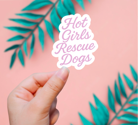 Hot Girls Rescue Dogs Sticker