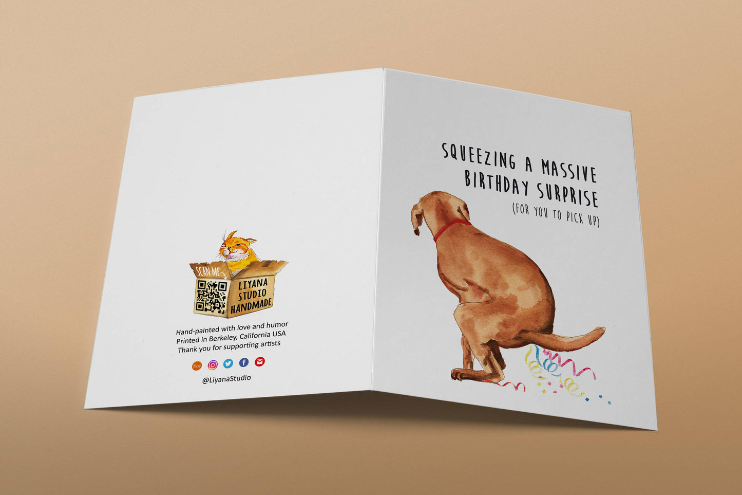 Squeezing a Massive Birthday Surprise (for you to pick up) Card