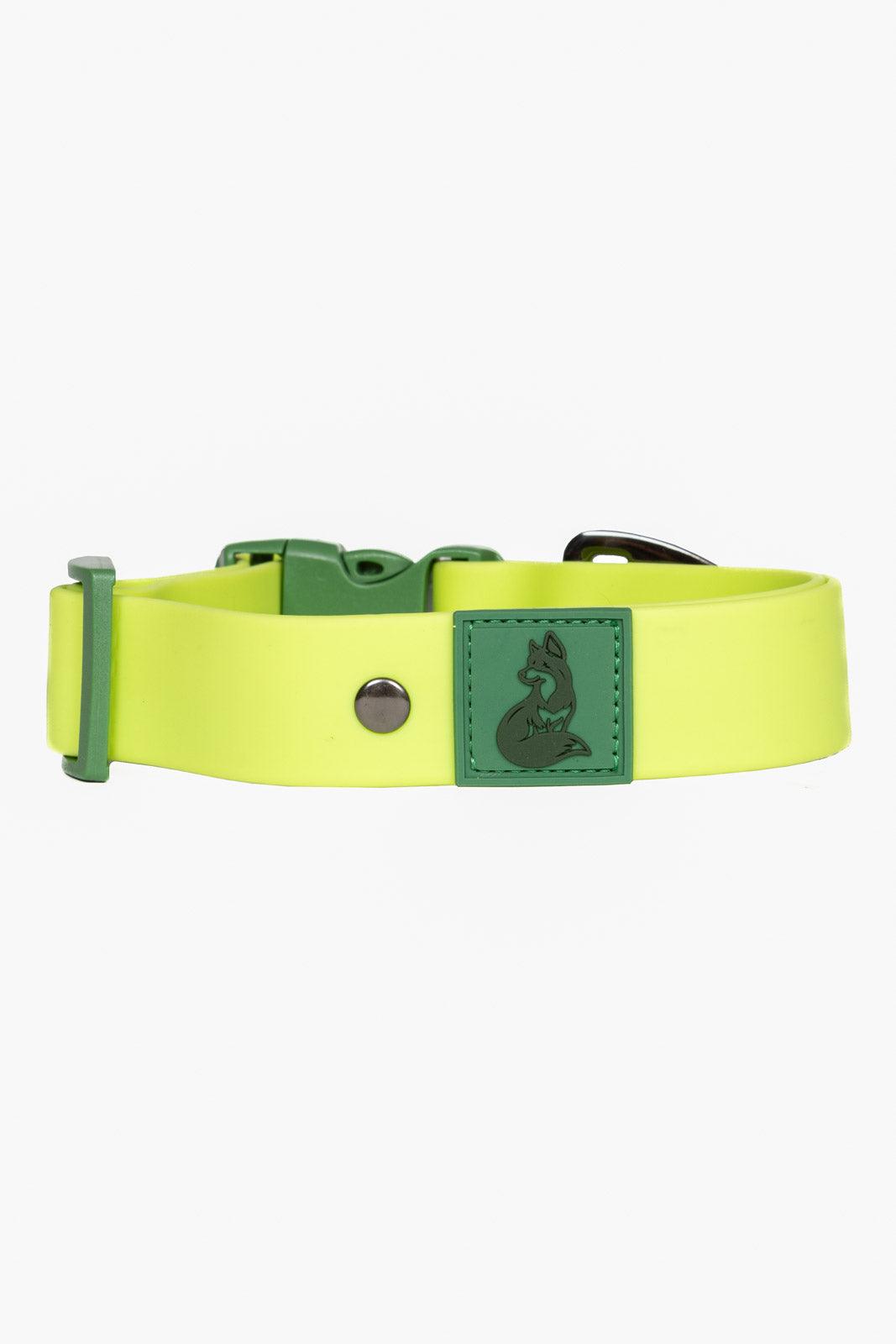 Mossy Pine Waterproof Dog Collar: Chartreuse / Willow Green / 17 - 20