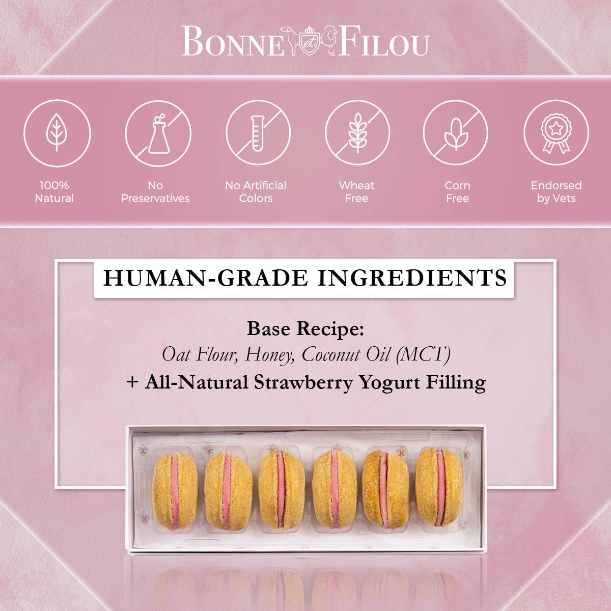 Bonne et Filou Dog Macarons | Vanilla