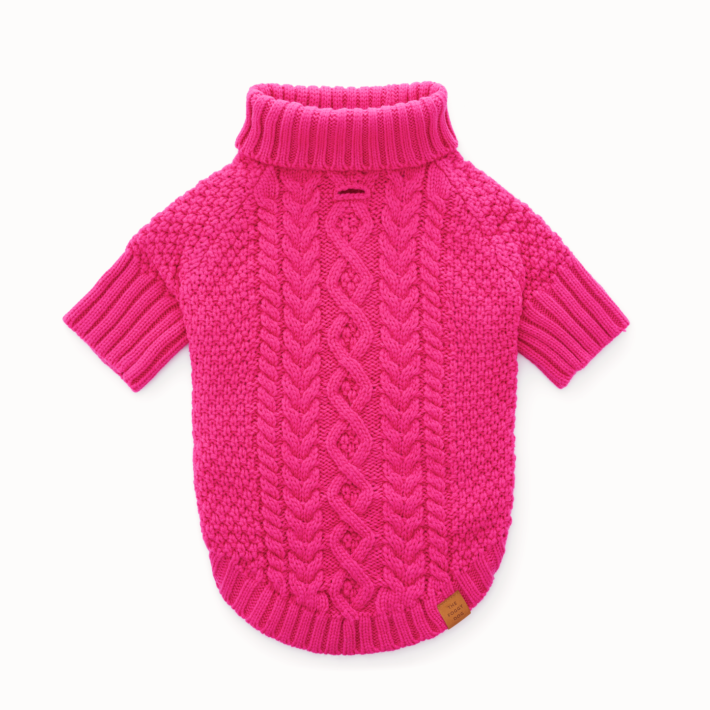 Hot Pink Cable Knit Dog Sweater