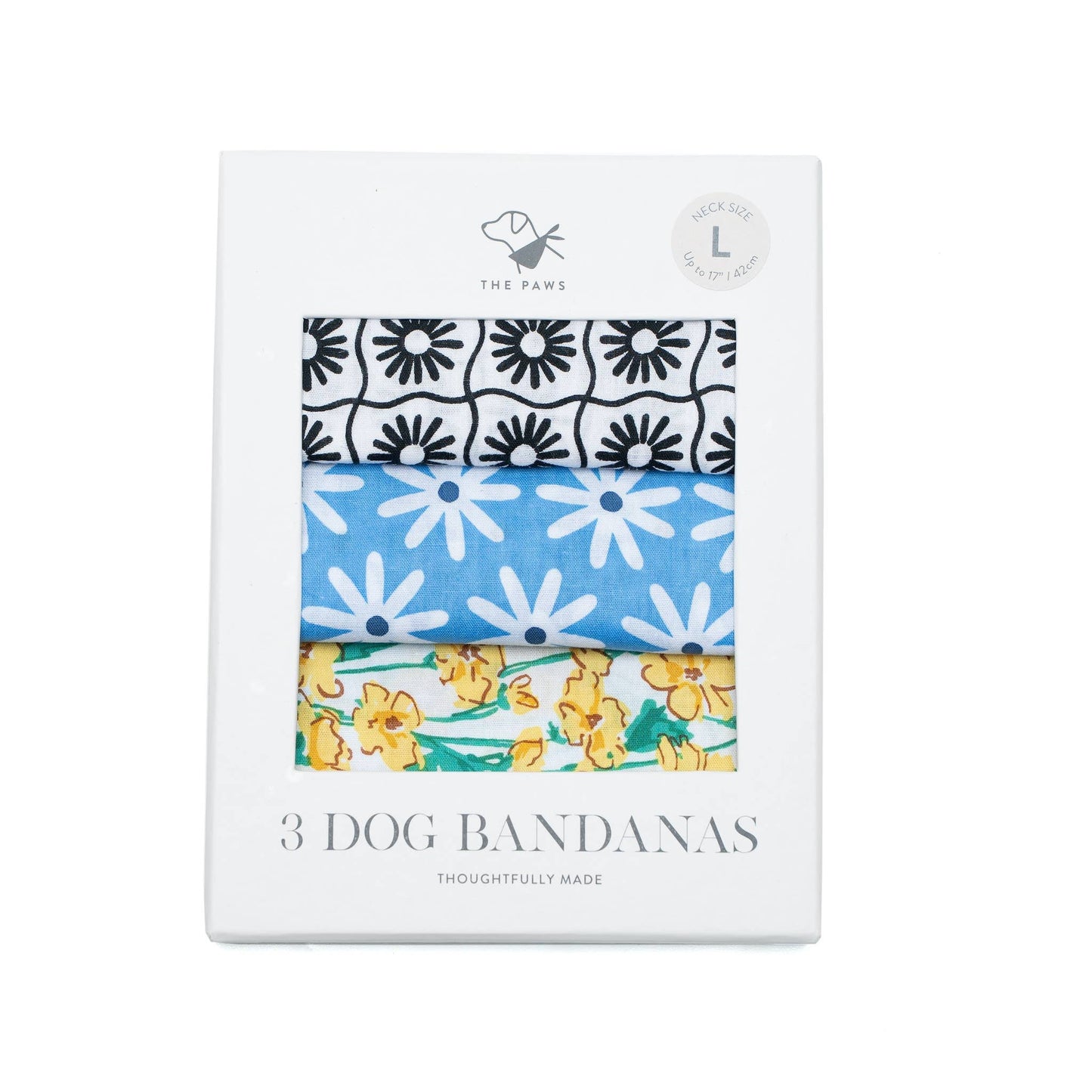 3 Pack of Spring Flower Dog Bandanas - The Paws: Small