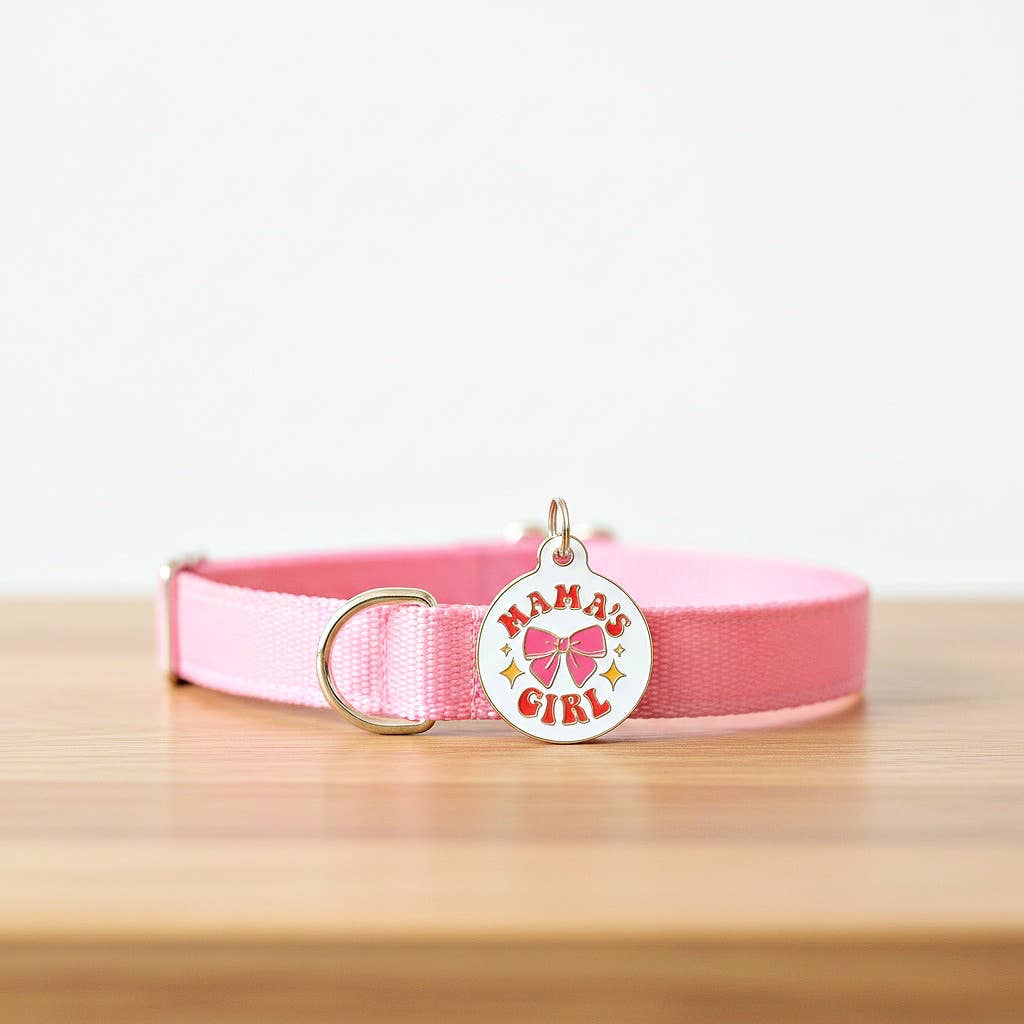 Dog Collar ID Tag w/ Personalized QR Code - Mama's Girl