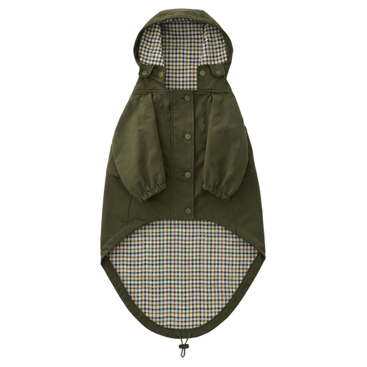 Olive Dog Raincoat