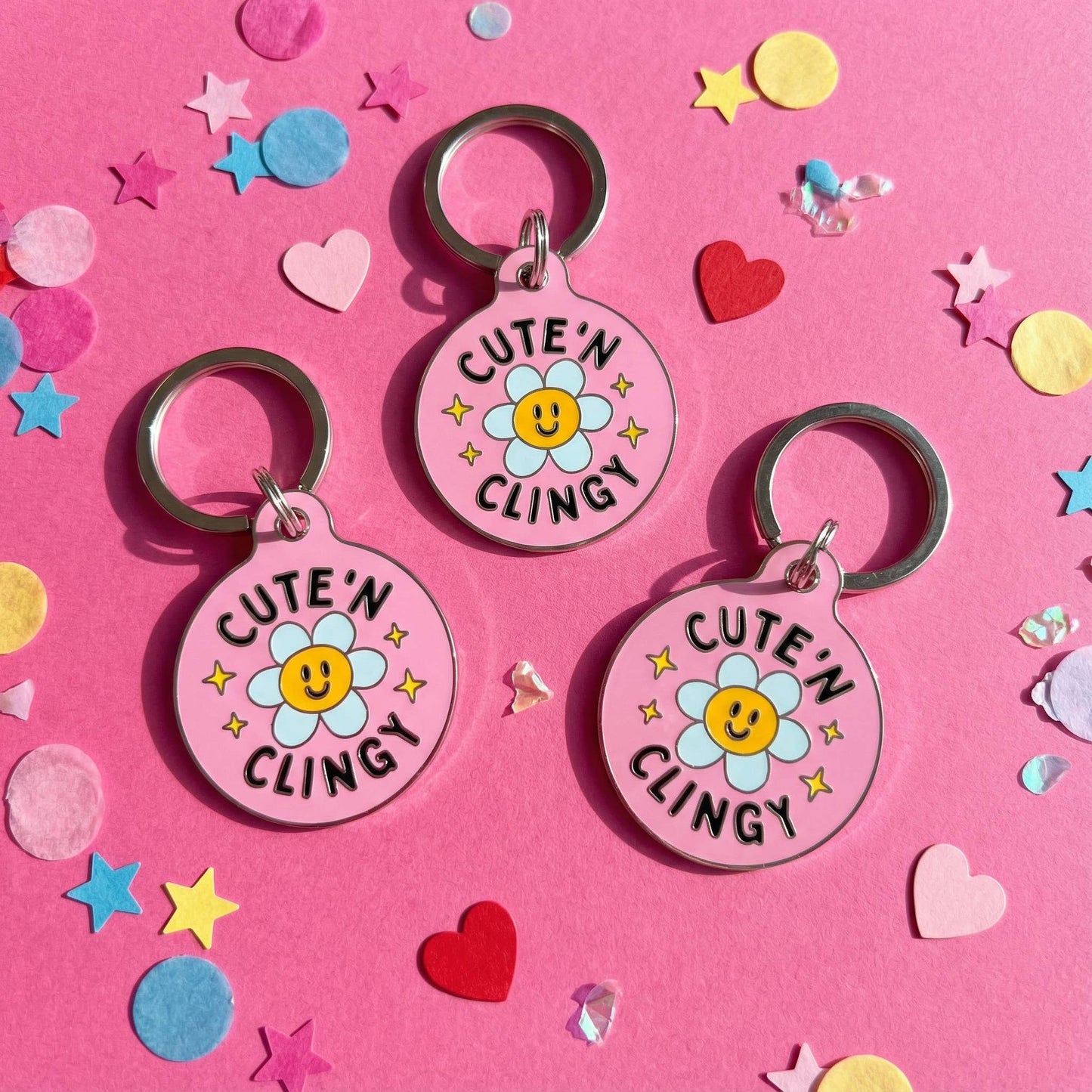 Dog ID Tag w/QR Code - Cute N Clingy Pink