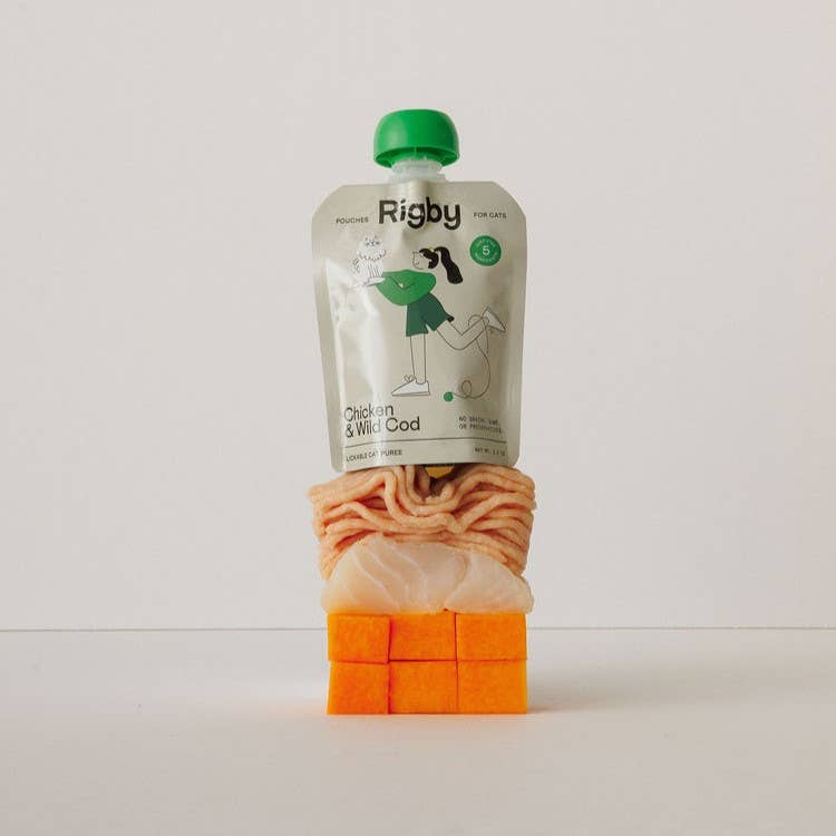 Rigby Essential Cat Treats, Chicken & Cod Lickable Pouch