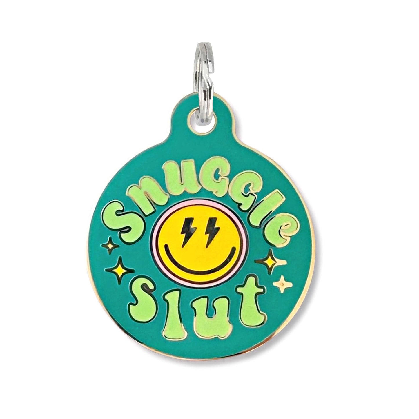 Dog ID Tag with Personalized QR Code - Snuggle Slut