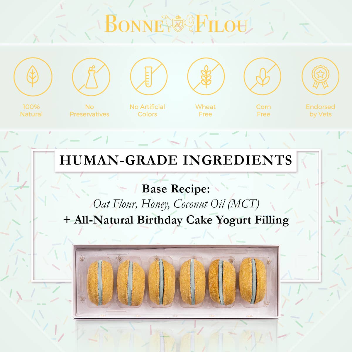Bonne et Filou Dog Macarons | Strawberry