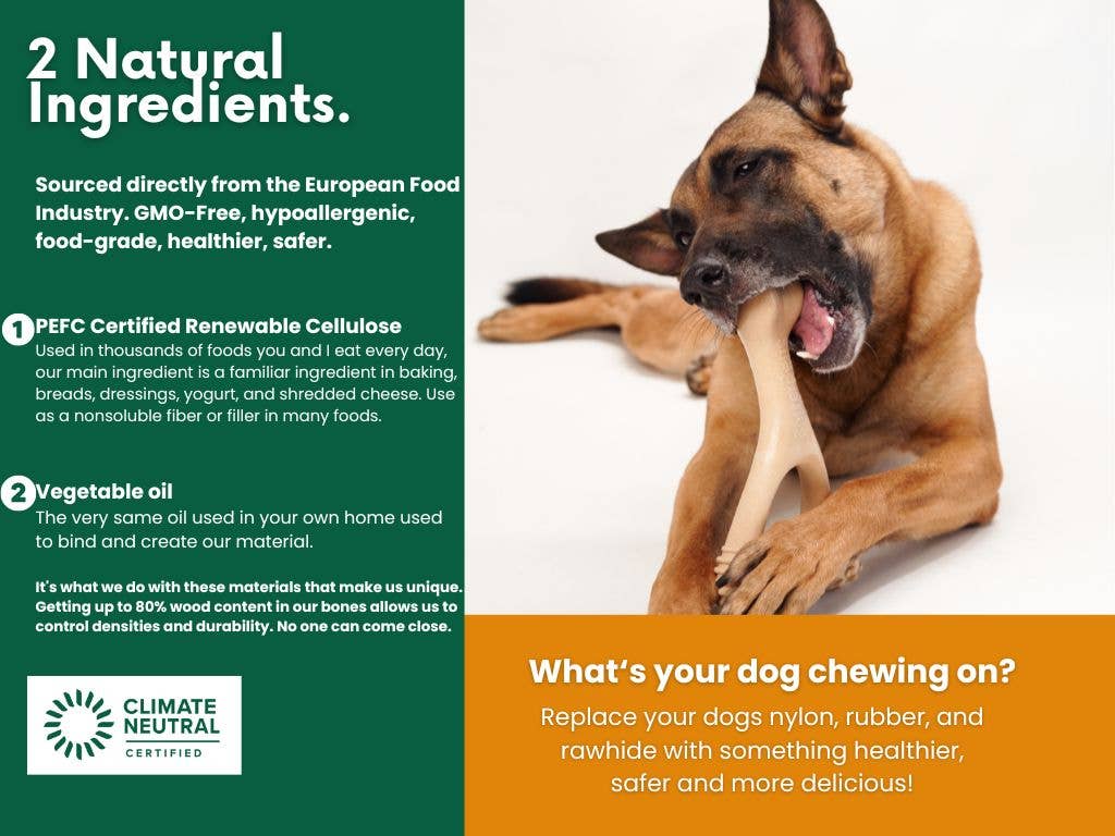 BetterBone HARD -Durable, All-Natural, No Nylon, Sustainable: Natural Venison / SMALL