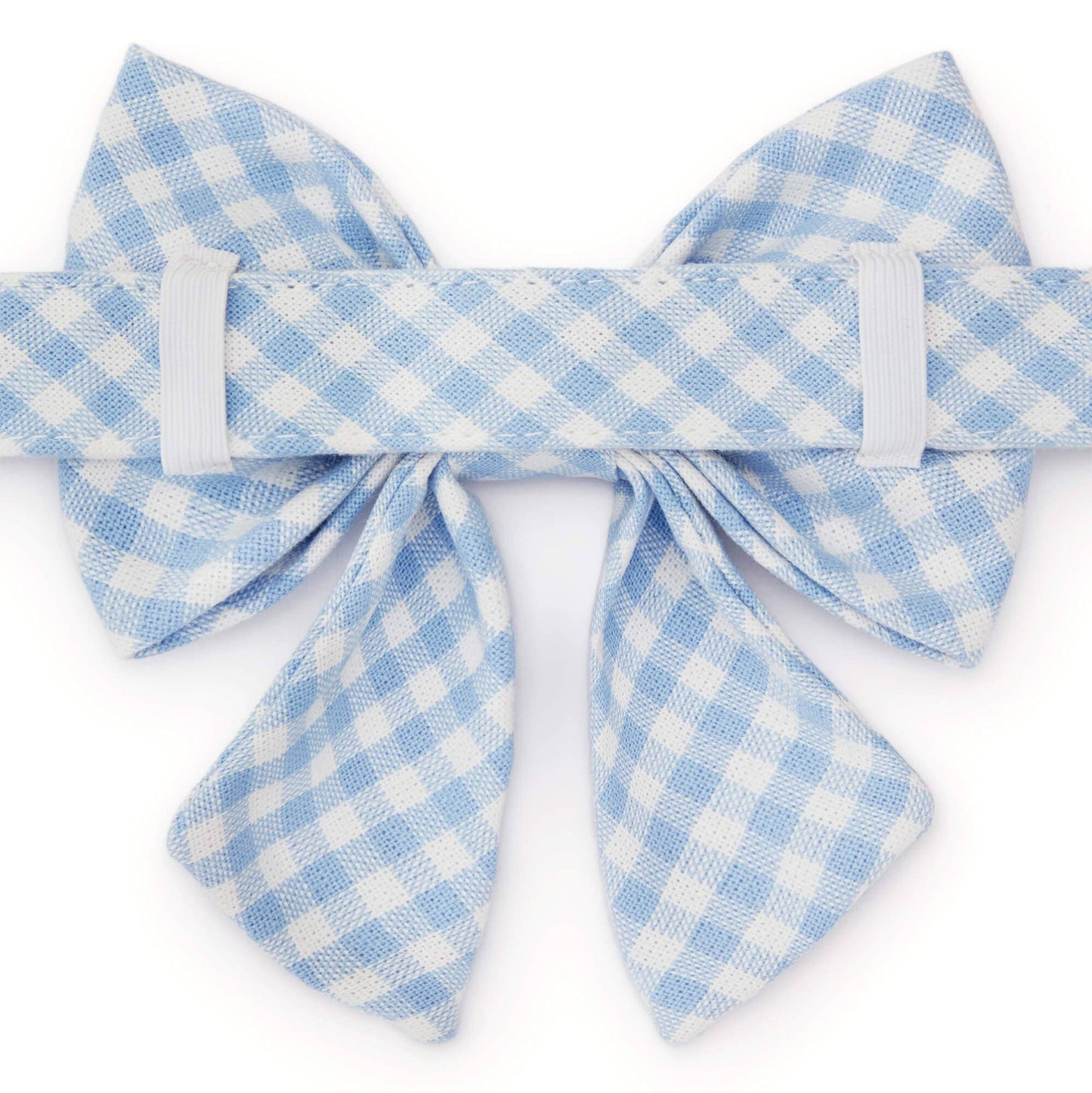 Sky Blue Gingham Dog Bow
