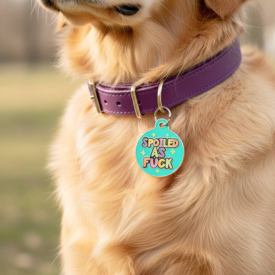 Dog ID Tag w/ Scannable Code - Spoiled As Fuck