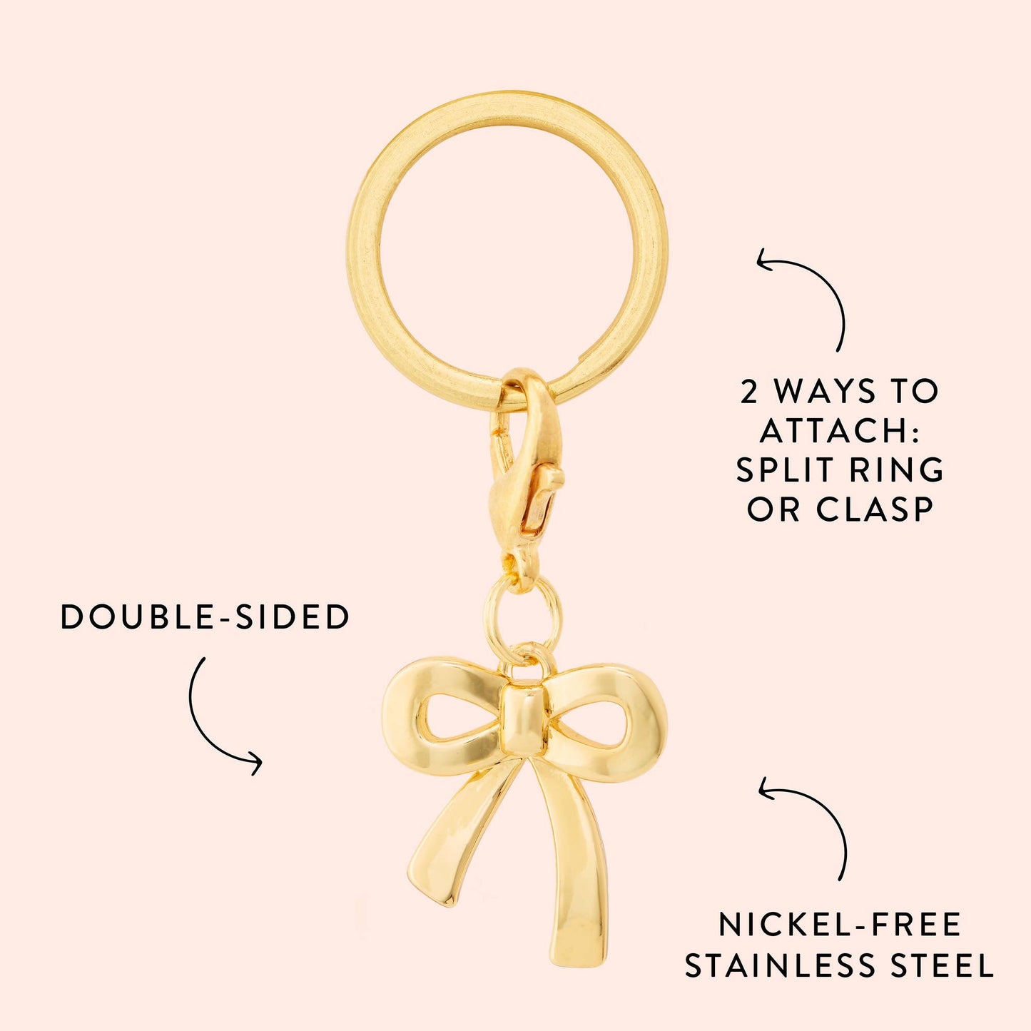 Gold Bow Collar Charm: Charm Only