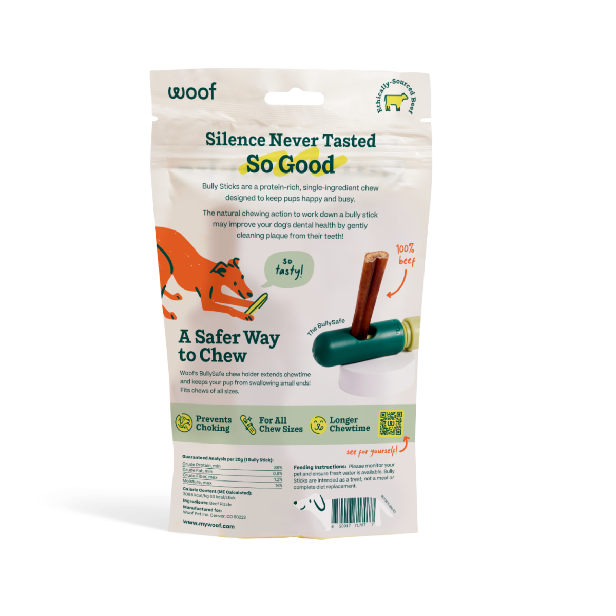 BullySafe Chews - BullySticks: Beef / 6-inch 5 pack