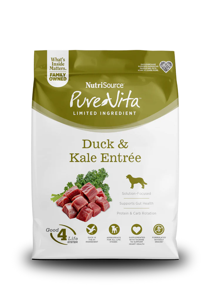 Pure Vita Grain Free Duck and Kale Dry Dog Food