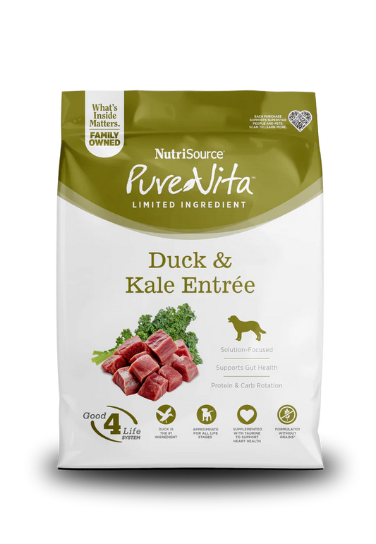 Pure Vita Grain Free Duck and Kale Dry Dog Food