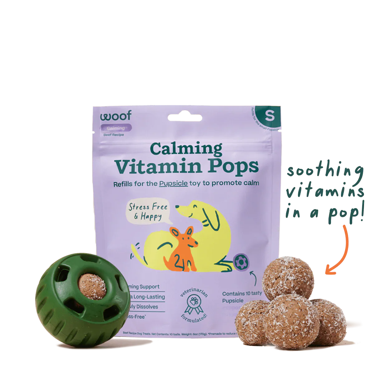Woof Pupsicle Pops Refills Calming Beef Grain-Free