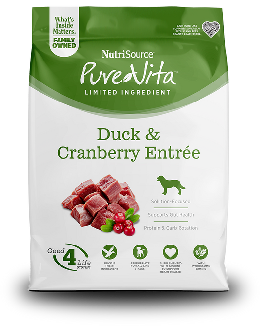 NutriSource PureVita Duck & Cranberry Dry Dog Food