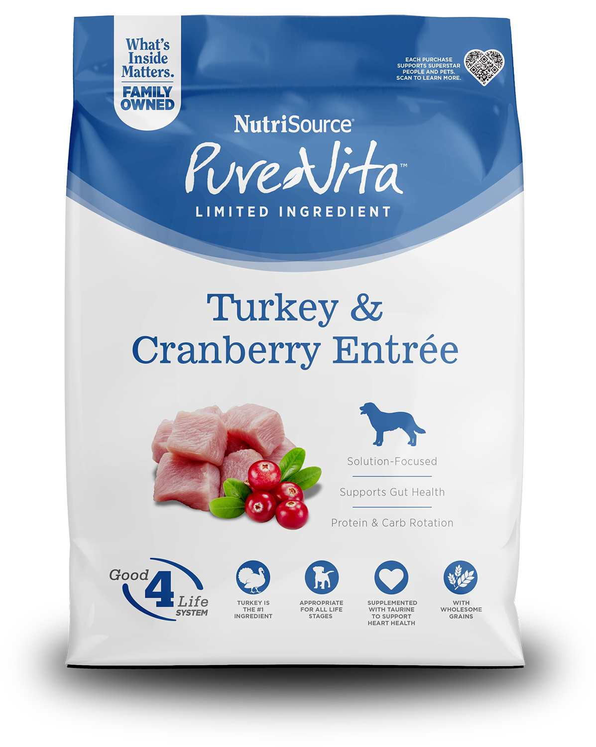 Pure Vita Turkey & Cranberry Dog Food