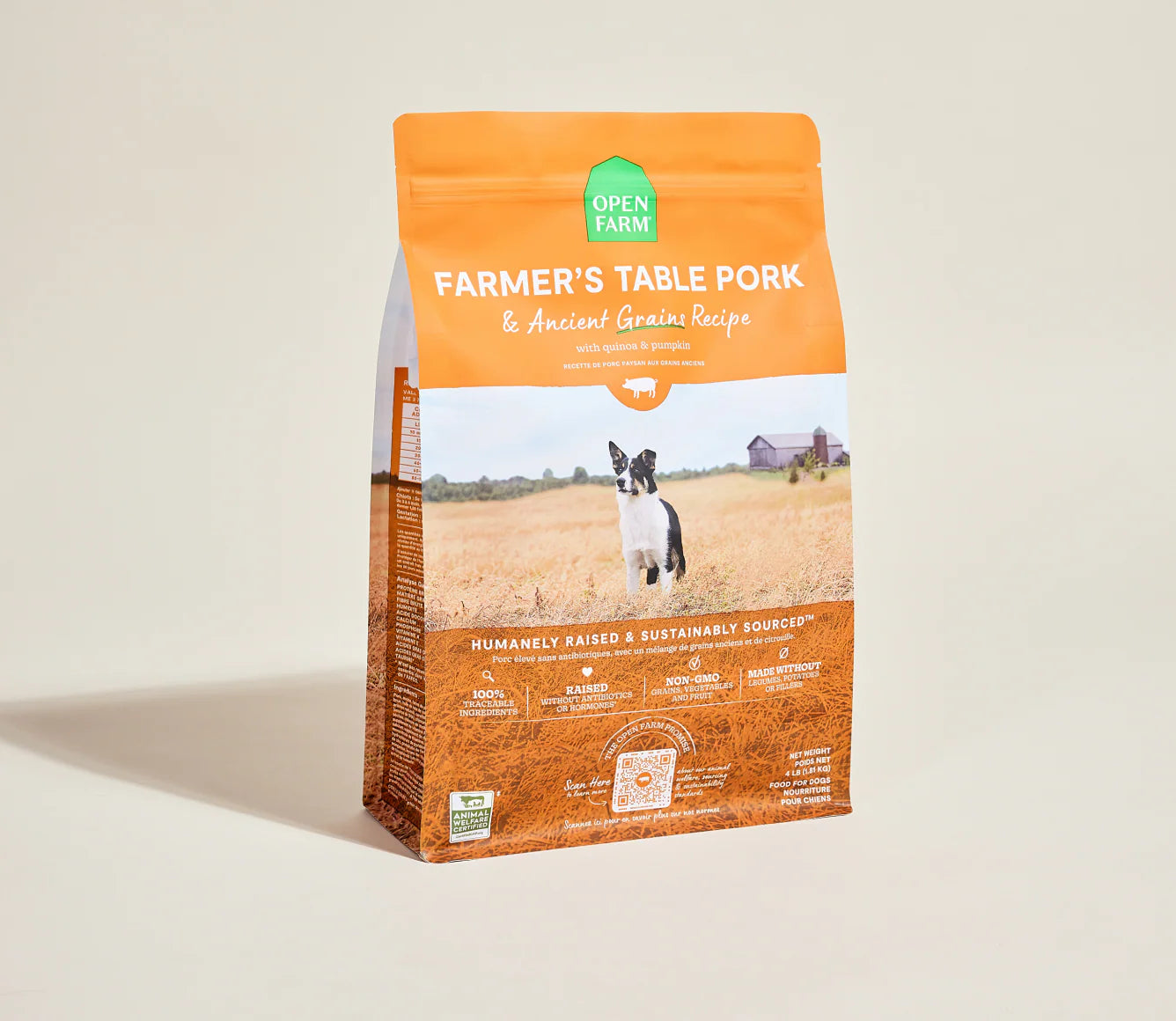 Open Farm Farmer's Table Pork & Ancient Grains Dog Kibble 22 lb