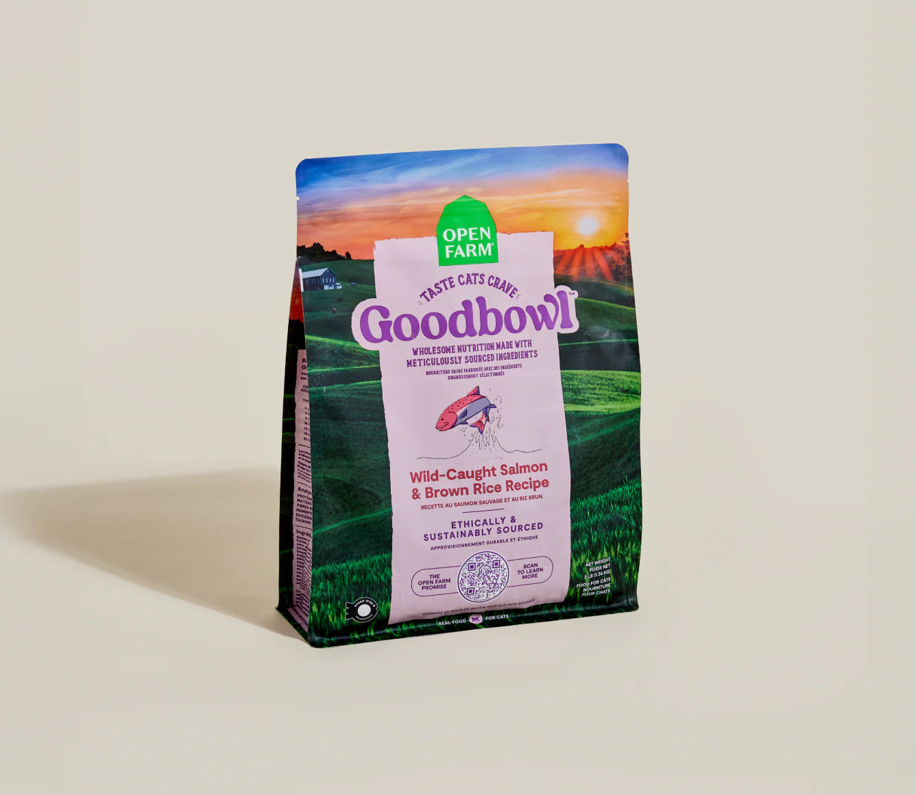 Goodbowl™ Wild-Caught Salmon & Brown Rice Cat Kibble 3LB